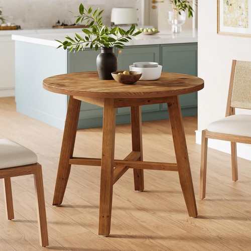 Solid wood round dining table - round,