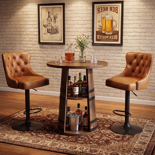 Round bar table 2 - bar, 2-tier