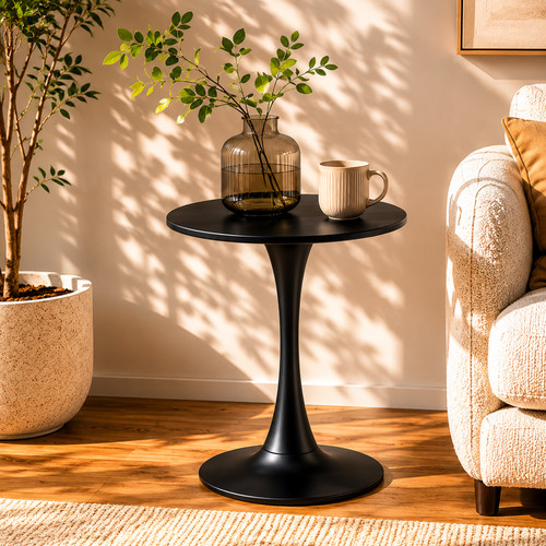 Black round dining table - table, 24"