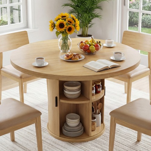 Solid wood round dining - solid,