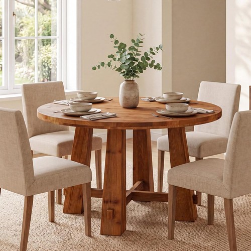 Solid wood round dining - round,