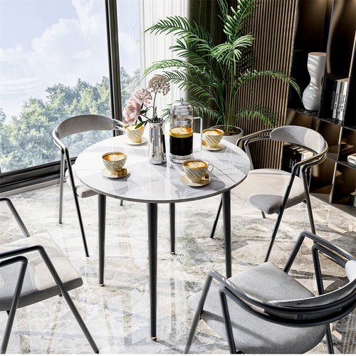 Round marble coffee table - coffee,