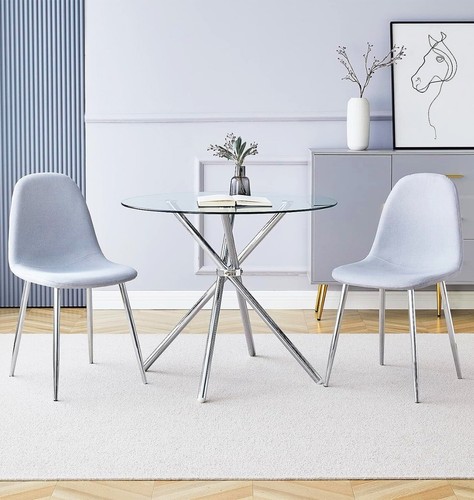 Dining set small glass round - dining,