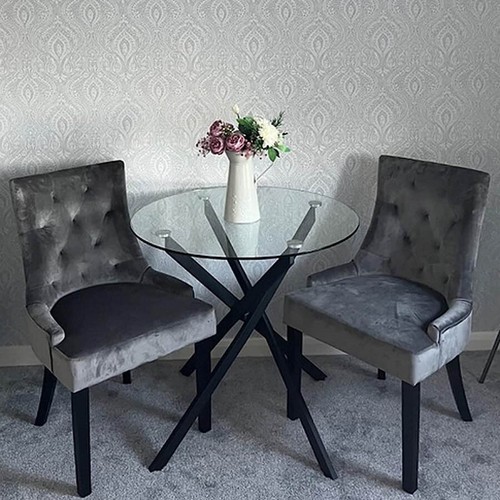 Small round glass dining table - glass,