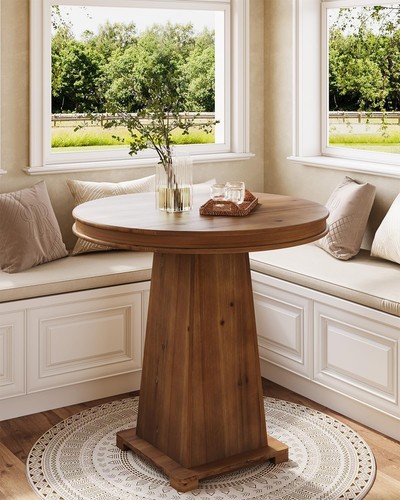 Solid wood round dining table - dining,